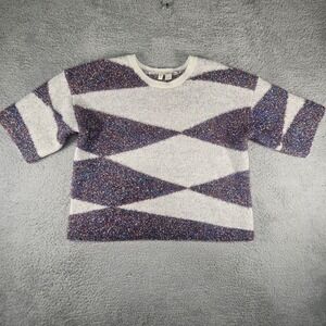 Anthropologie Moth Sweater Womens XS Sparkling Oversized‎ Boxy Tensil Rainbow